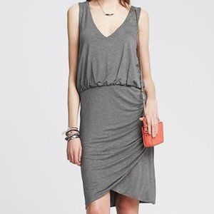 Super Soft! Banana Republic Racerback Shirred Dress, Gray, S